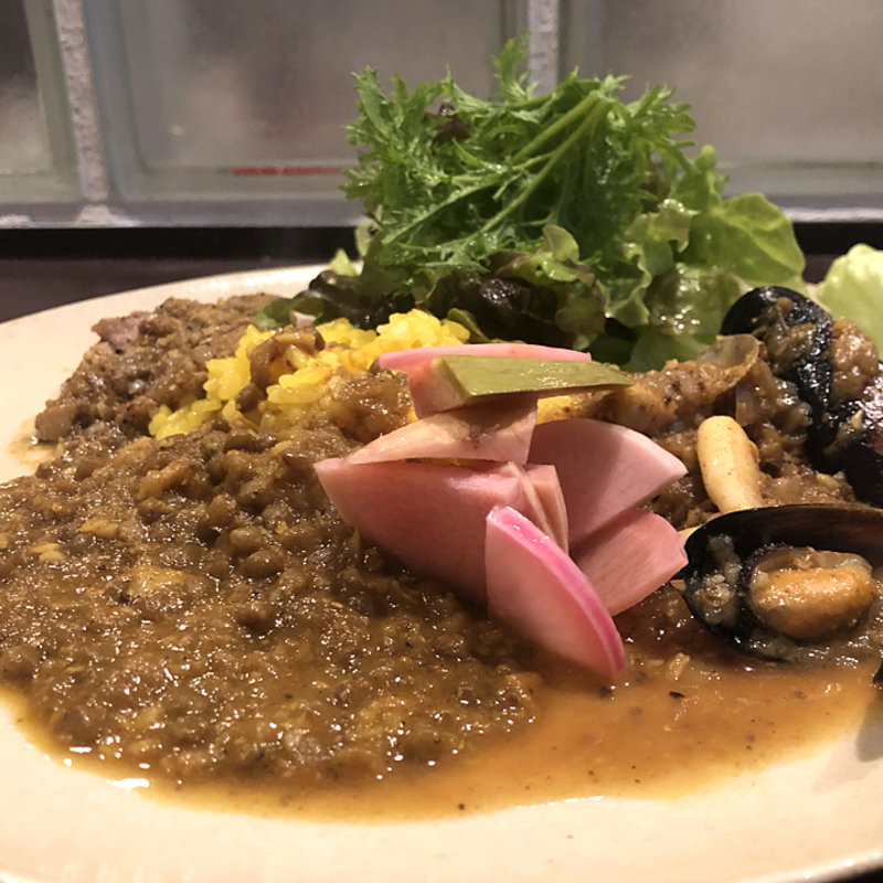 本日の合がけワンプレート(スパイシーマム咖喱)