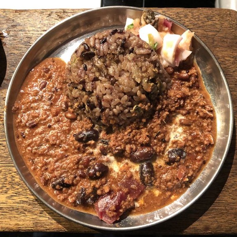 鯛出汁×鶏キーマの黒豆クリームチーズカレー!! 紅ver.!!(堕天使かっきーin青空食堂)