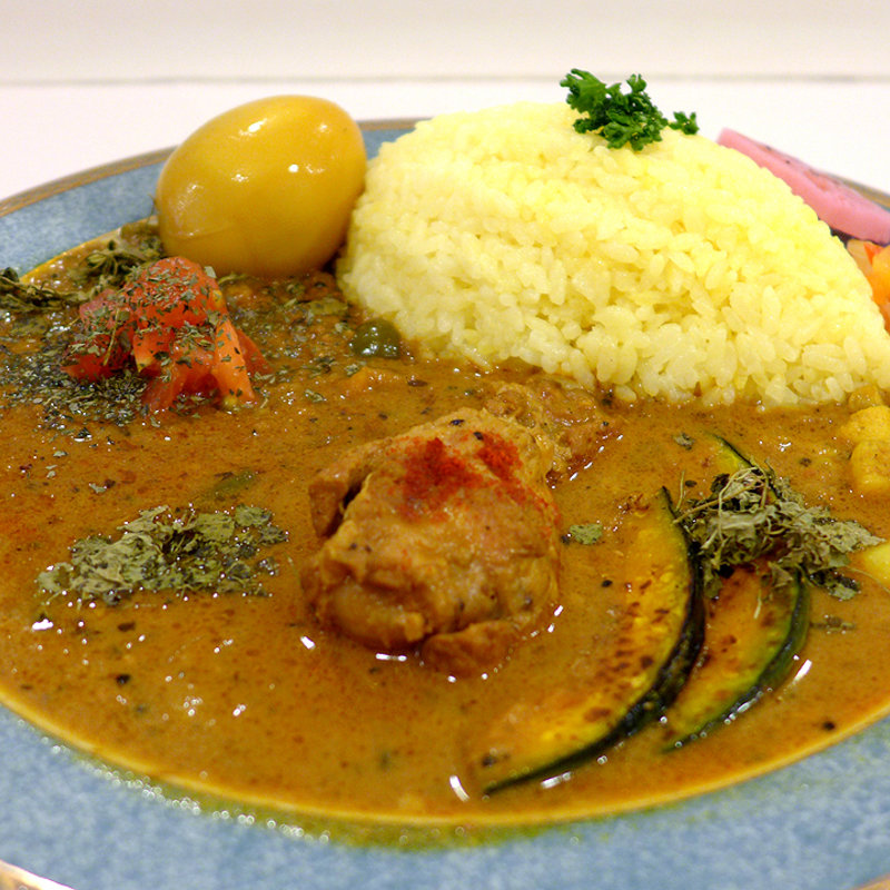 あいがけカレー(スパイシー煮たまご付)(スパイスカリー ホリック （spice curry Holic ）)