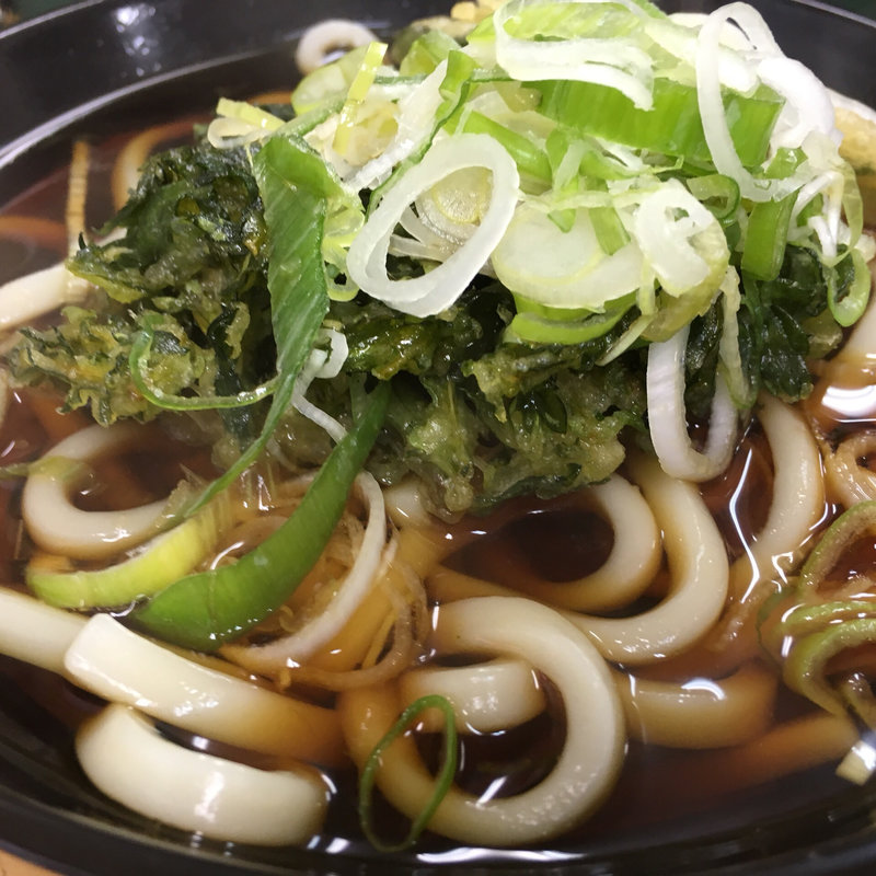 春菊天うどん(立ち食いそば  天亀)