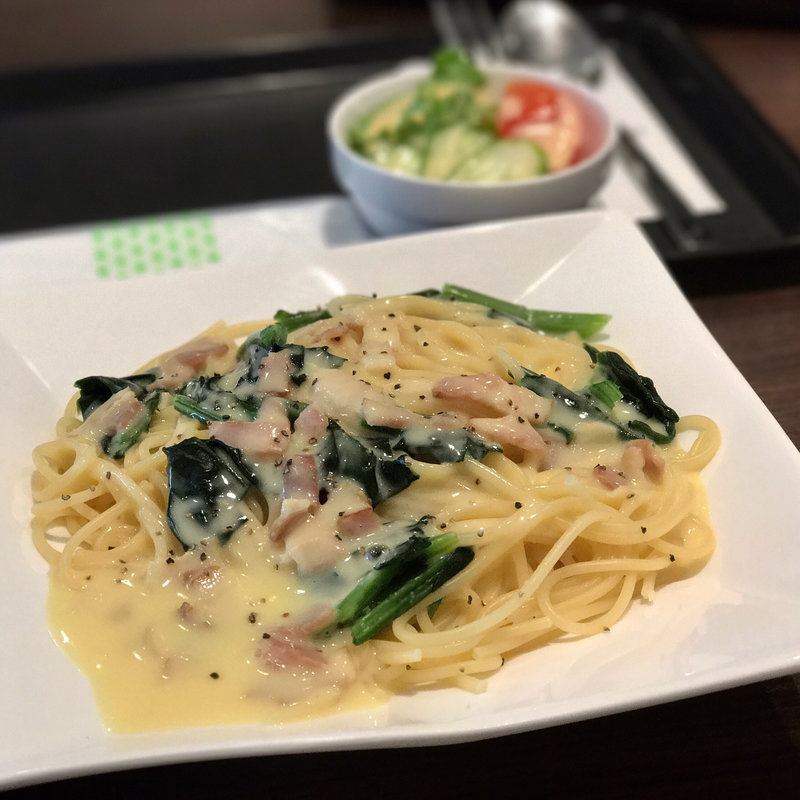 カルボナーラ(ミニサラダ/アイスコーヒー付)(テイスティカフェ)