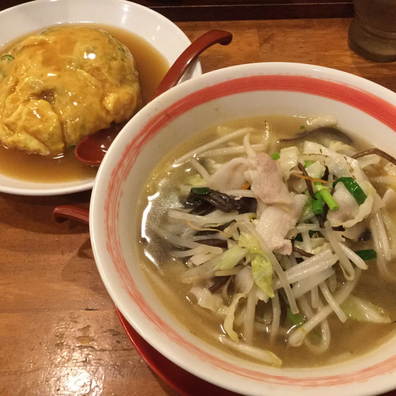 野菜塩ラーメン＆天津飯(らーめん上州亭 飾磨本店)
