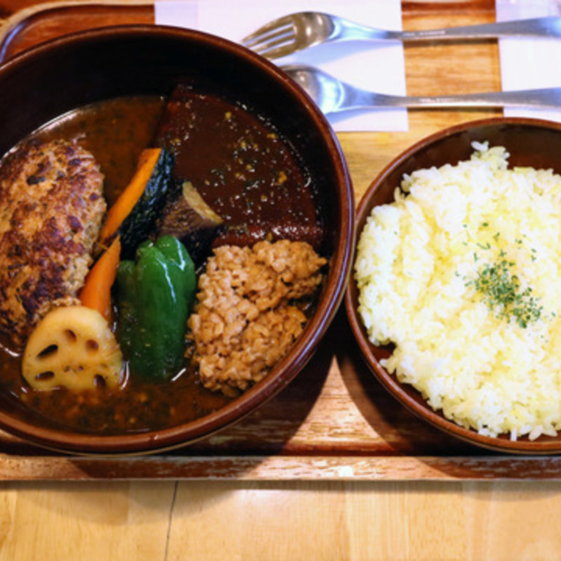 濃厚系アーユルヴェーダー薬膳・国産豚の煮込みハンバーグ(ピカンティ(Picante)札幌駅前店)