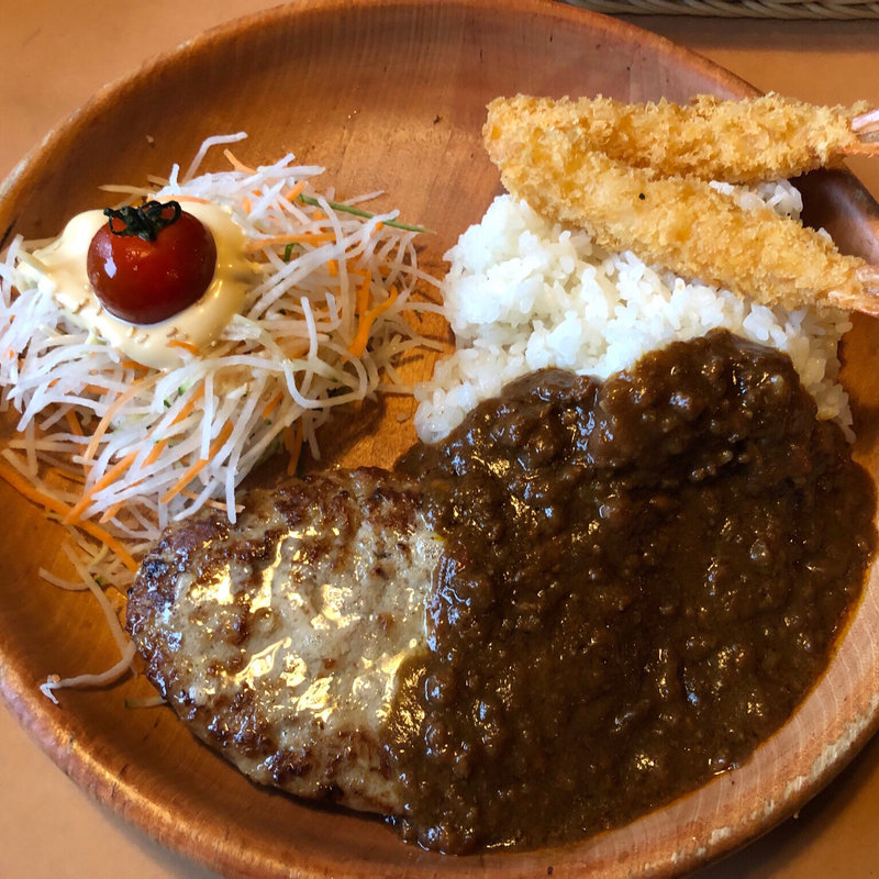 エビフライ&カリーバーグデニッシュ(びっくりドンキー 帝塚山店)