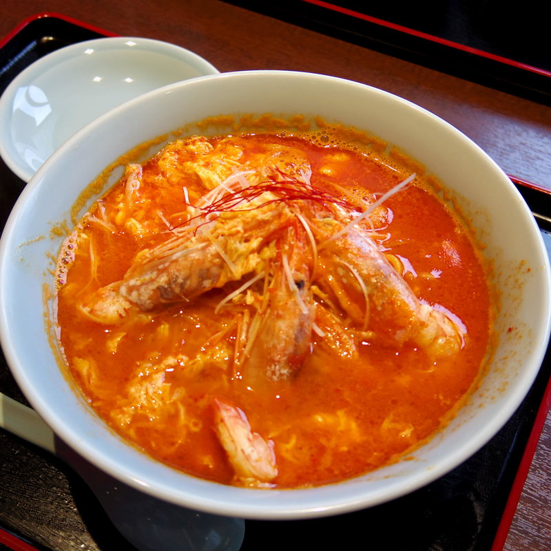 海老辛ラーメン(辛さ一本道 路山 西根店)