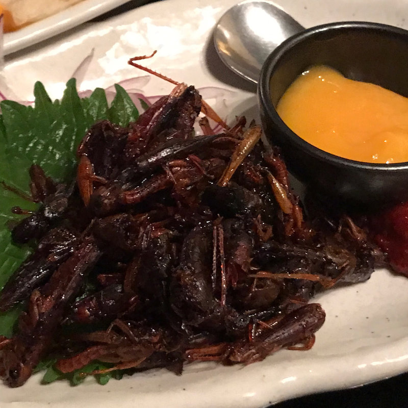 国産甘辛いなごの卵黄添え(白木屋 南海なんば北口駅前店)