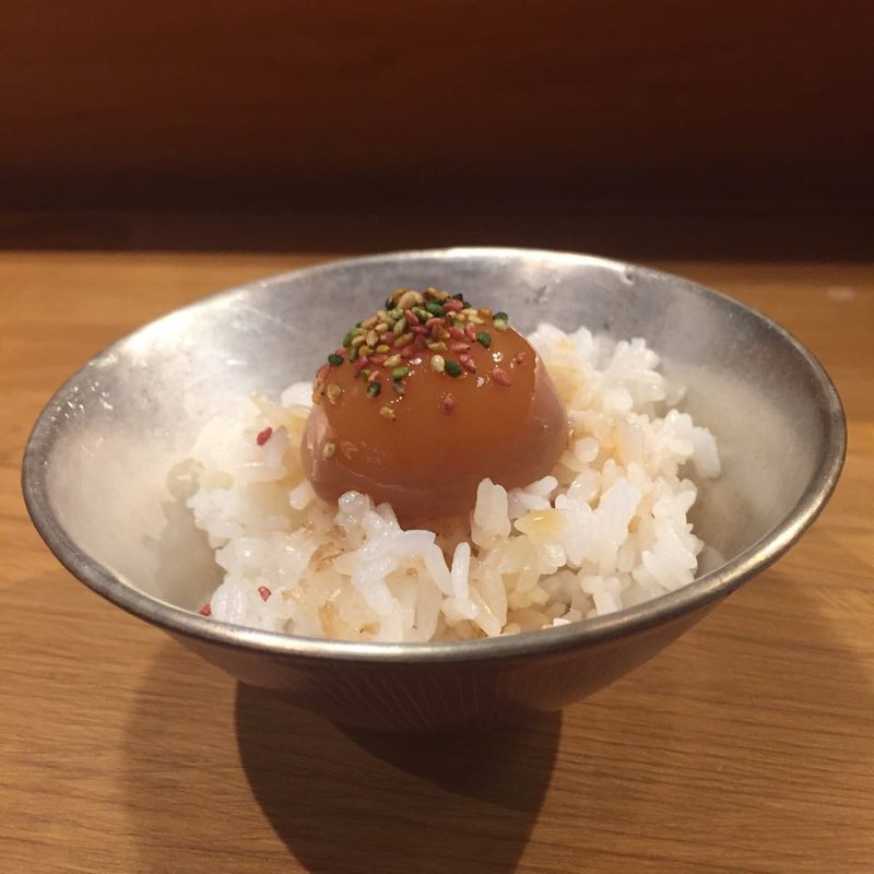 卵黄醤油漬けごはん(炭kappo hirac)