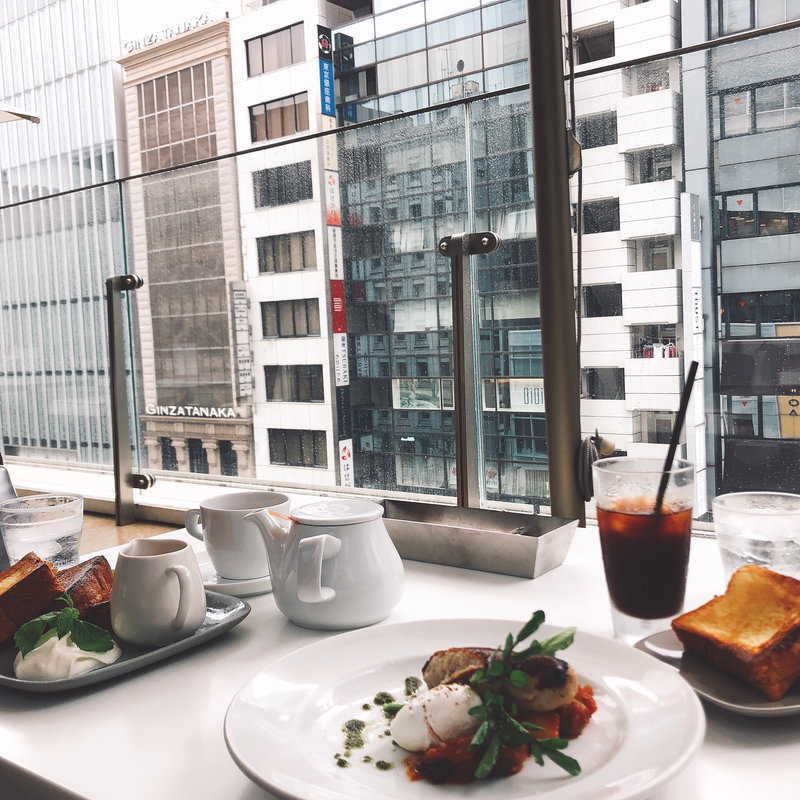 H. Caponata of“MIURA”Vegetable with Grilled Homemade Sausage & Poached Egg(マーサーブランチ ギンザテラス)