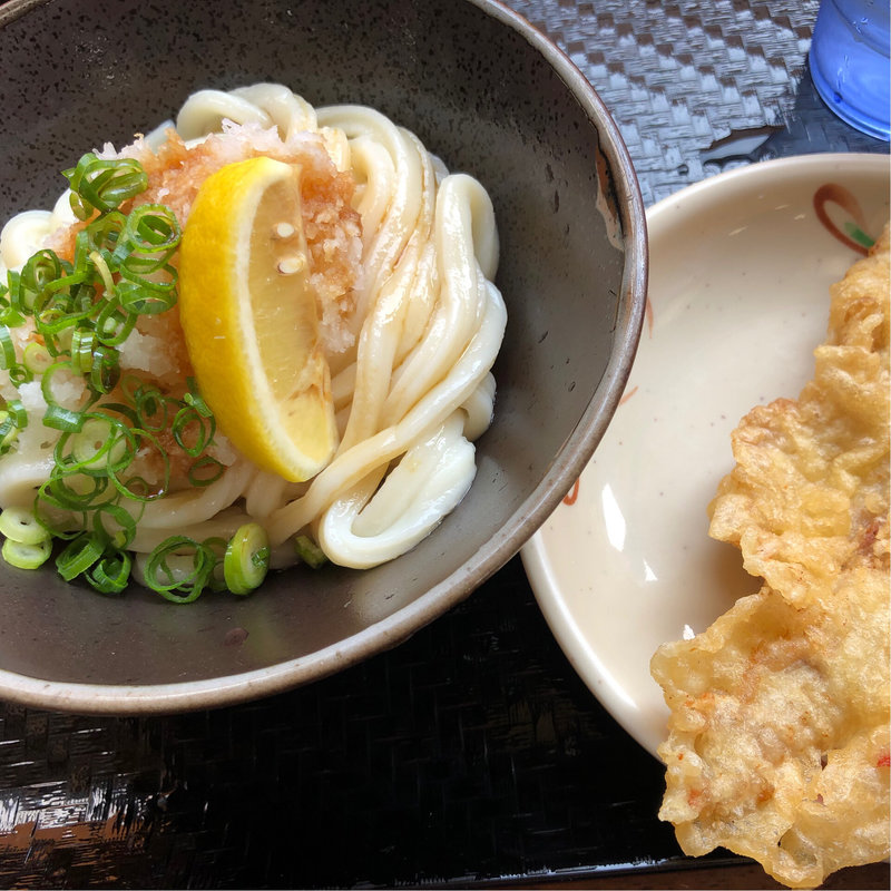 生醤油うどん＋とり天(こがね製麺所 勅使店)