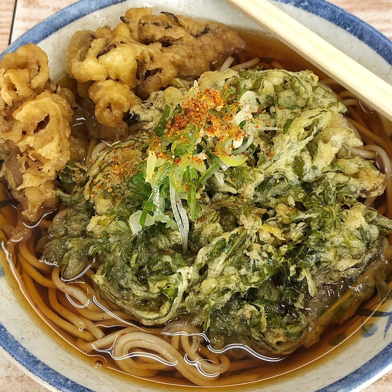 春菊舞茸天そば(一休 )