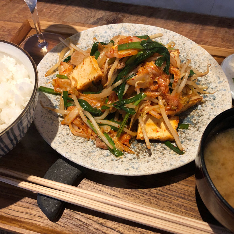 岩中豚の厚揚のキムチ炒め定食(yuzuki)