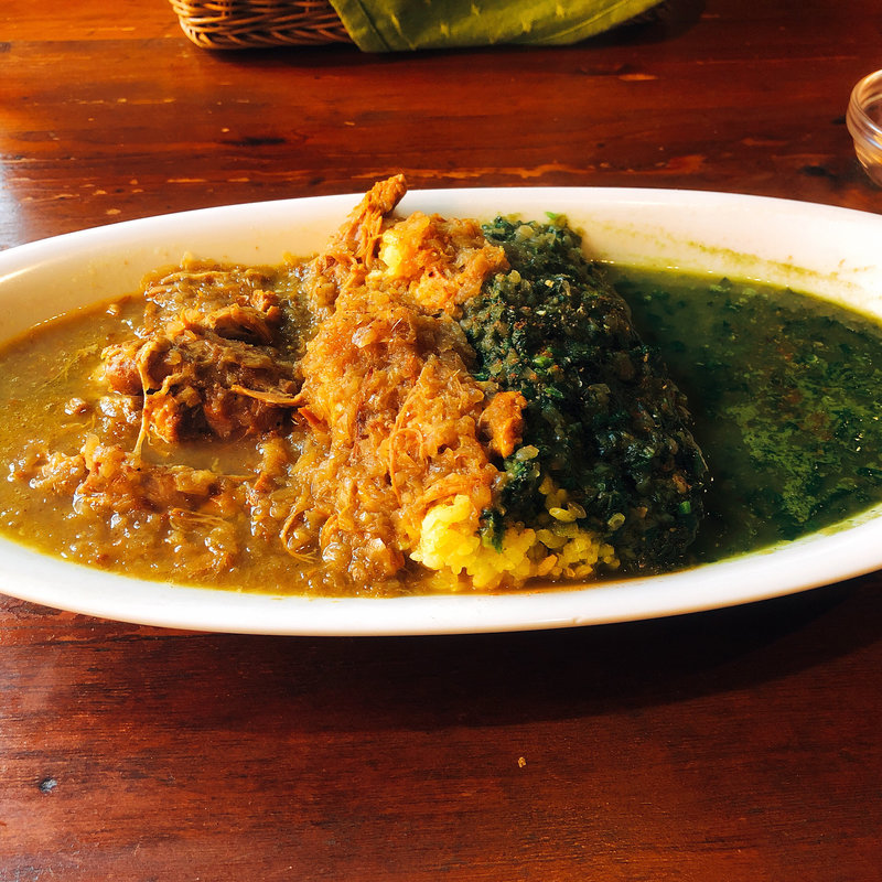 豚150とほうれん草のハーフ&ハーフ(ゆうばーる)