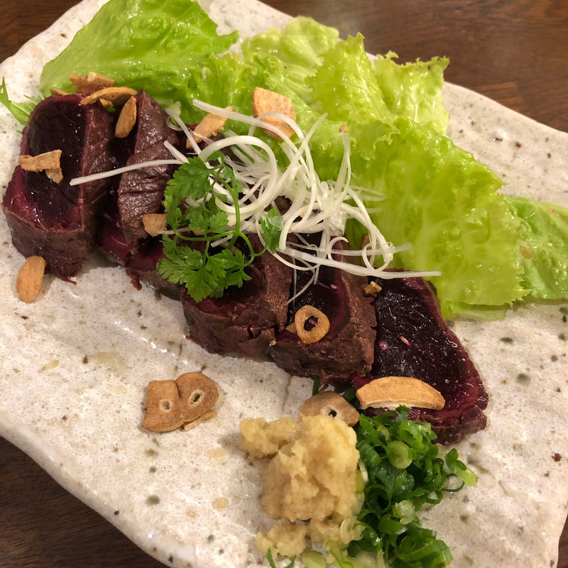 鯨肉のタタキ(すしざんまい本陣)