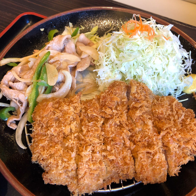 とんかつ&平田牧場三元豚生姜焼膳(とん八 米沢店 （とんぱち）)
