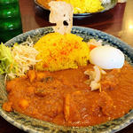 ひよこ豆ひき肉カレーとチキンカレー