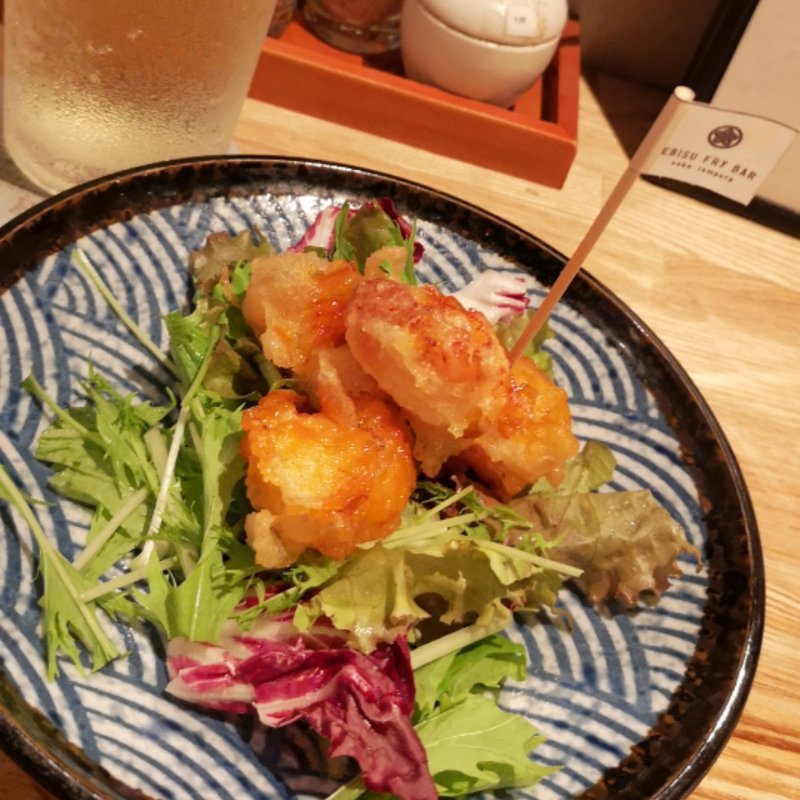 モツの辛味噌天ぷら(EBISU FRY BAR エビスフライバル)