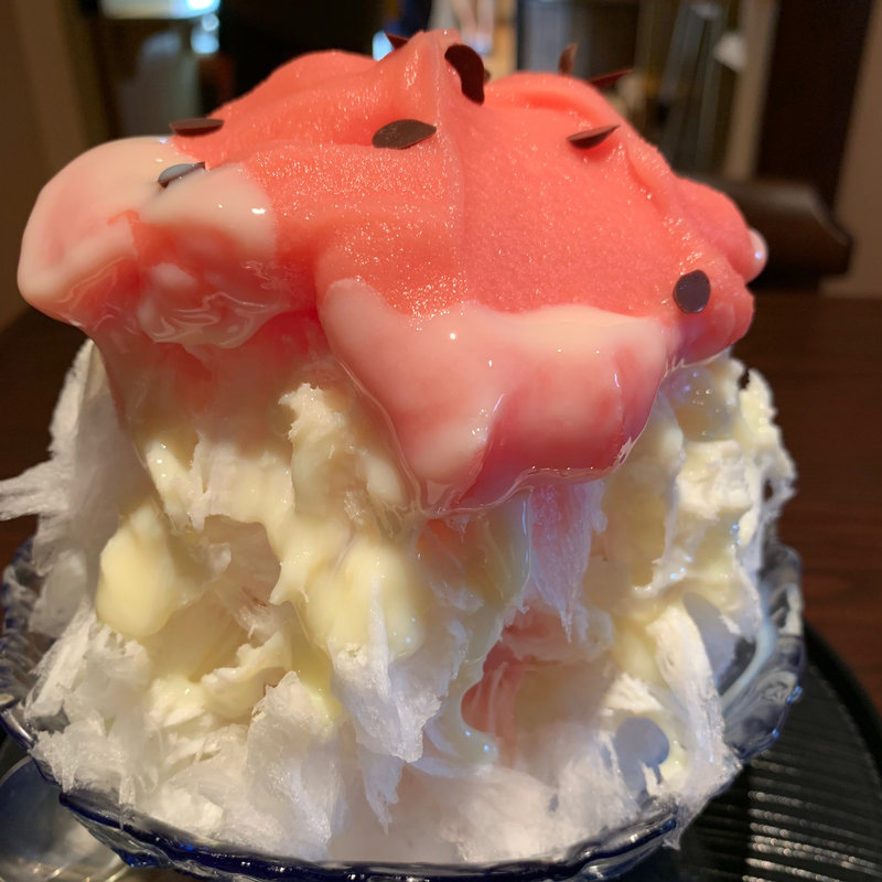 スイカフラッペ、ミルクトッピング(パティスリー・シュクレ)