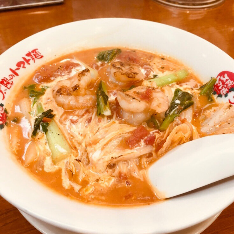 海老たまごのクリームトマト麺(太陽のトマト麺 京急川崎支店)