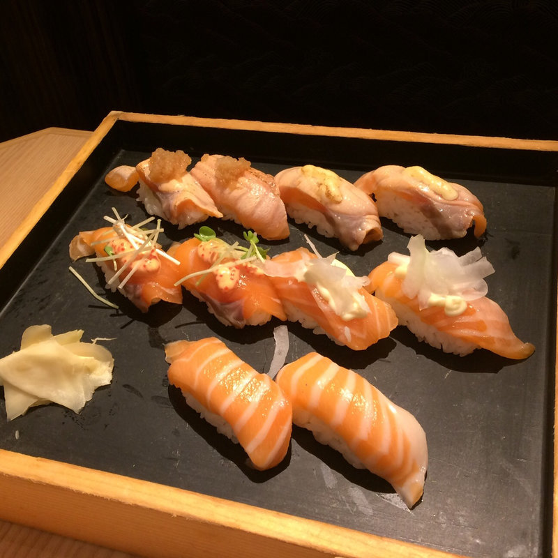 サーモンづくしセット(板前寿司 江戸)