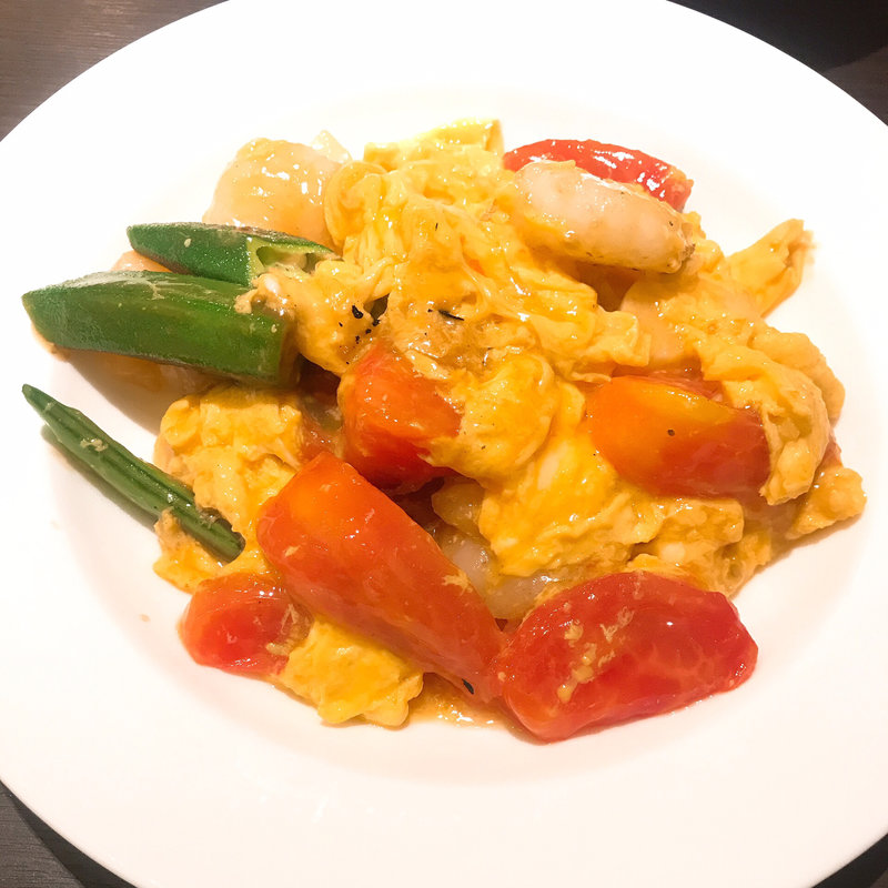 トマトと海老の卵炒め(岳)