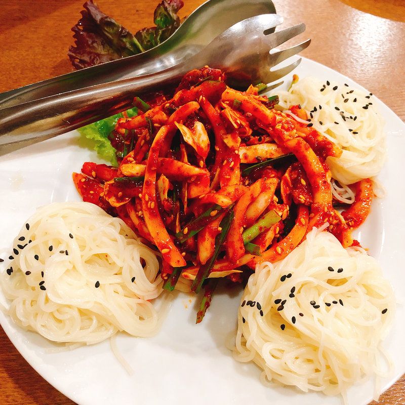 イカ野菜炒めそうめん(韓流館)