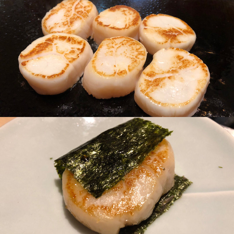 特選帆立貝の磯辺巻き(月島もんじゃ くうや 月島本店)