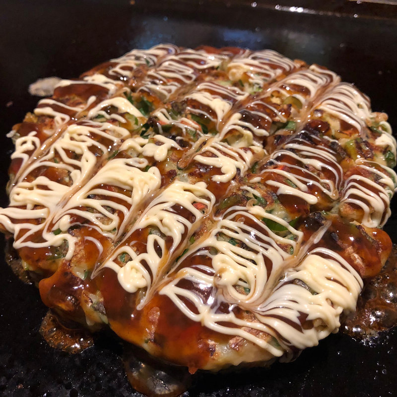 牛すじこんにゃくのお好み焼き(月島もんじゃ くうや 月島本店)