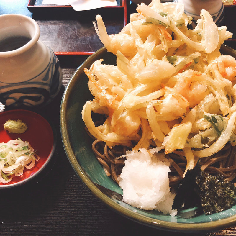 冷やしかき揚げ蕎麦(蕎傅(そばでん))
