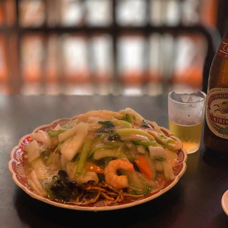 五目硬い焼そば(亜細亜)