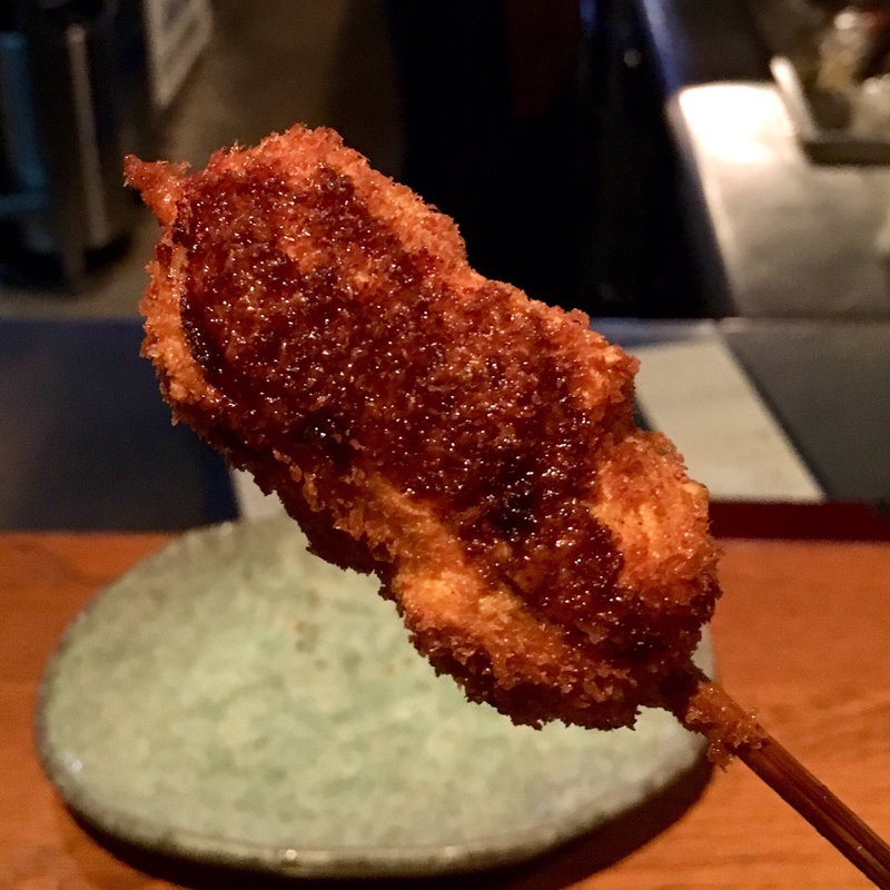 チョリソーとオクラ（串揚げ）(串揚げ ふくみみ)