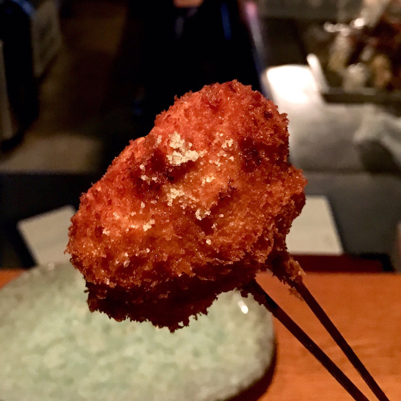 茗荷の豚バラ巻き（串揚げ）(串揚げ ふくみみ)