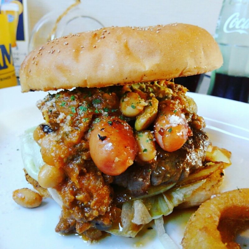 チリコンカンドッグバーガー(アオラニカフェ)