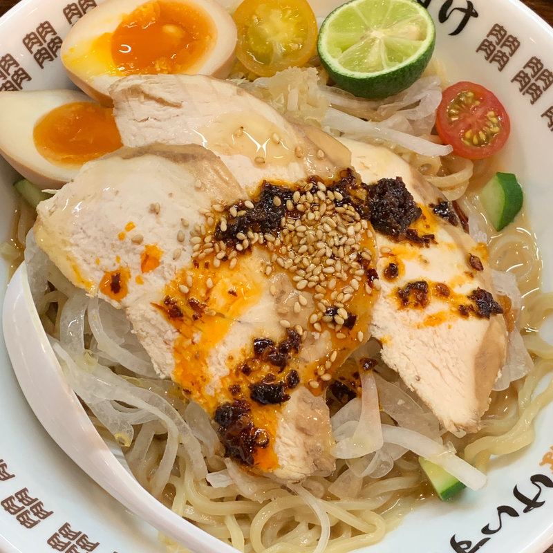 阿波尾鶏のピリ辛冷やし胡麻ダレそば(肉そばけいすけ 住吉本店)