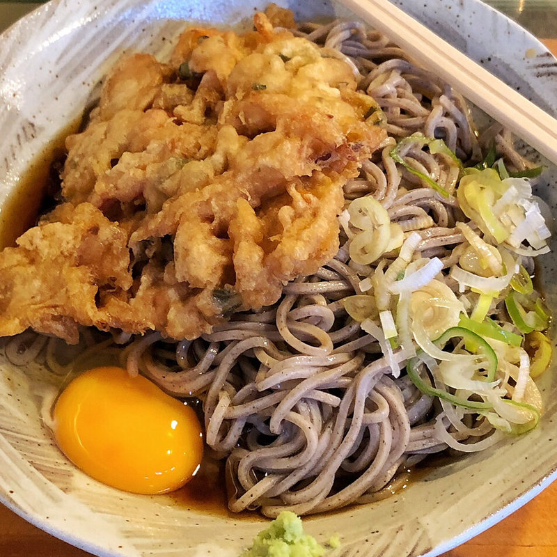 冷し天玉そば(幸寿司)