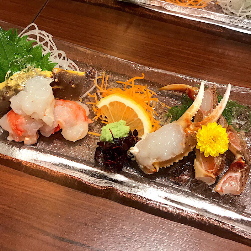 カニのお刺身(御かにめし 日本橋かに福 コレド室町1)