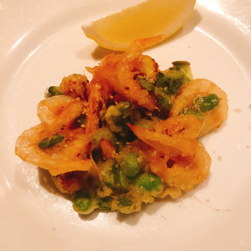 海老と茶豆と新玉葱のかき揚げ(モレスク)