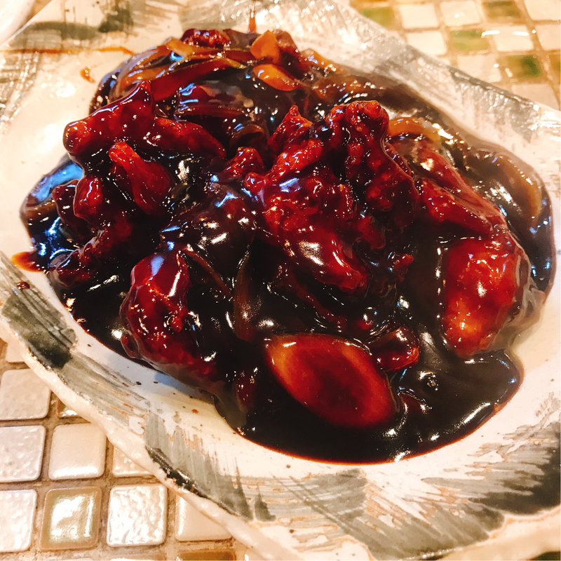 鶏の唐揚げ黒酢炒め(野田焼売店 駒込店)