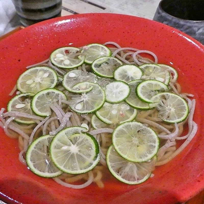 冷製すだち蕎麦(蕎麦居酒屋 玄盛 大阪北新地本店)