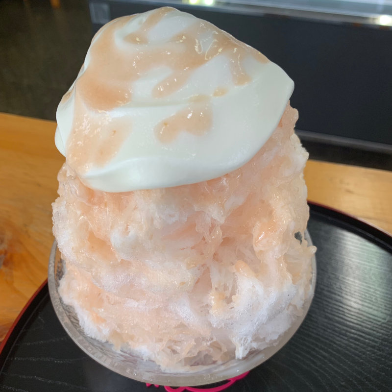 桃スペシャル、エスプーマトッピング(セボン丸三)