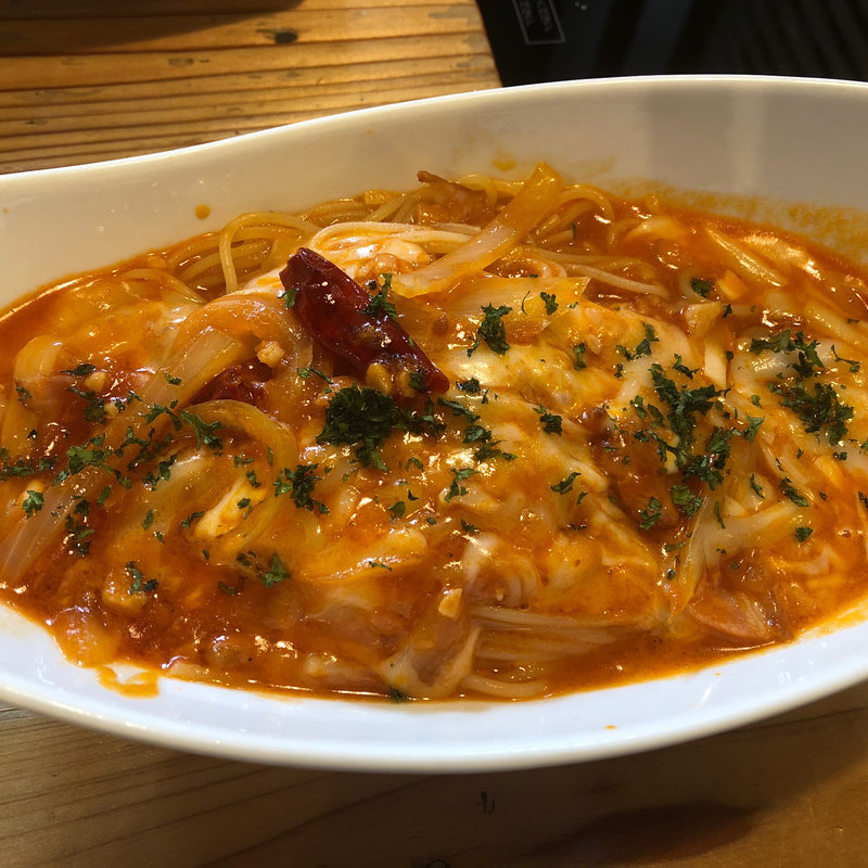 とろ～りチーズのアマトリチャーナ(ピザ屋のチーズカフェ)