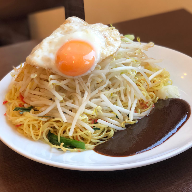 つけ焼そば 鬼増しもやし 目玉焼きシングル(鉄板つけ焼きそば専門店そうげん)
