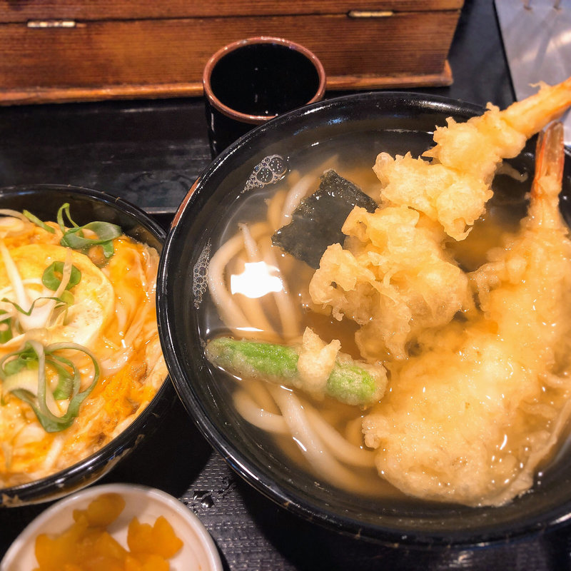 天ぷらうどん ミニ玉子丼セット(だいきうどん 長原店)