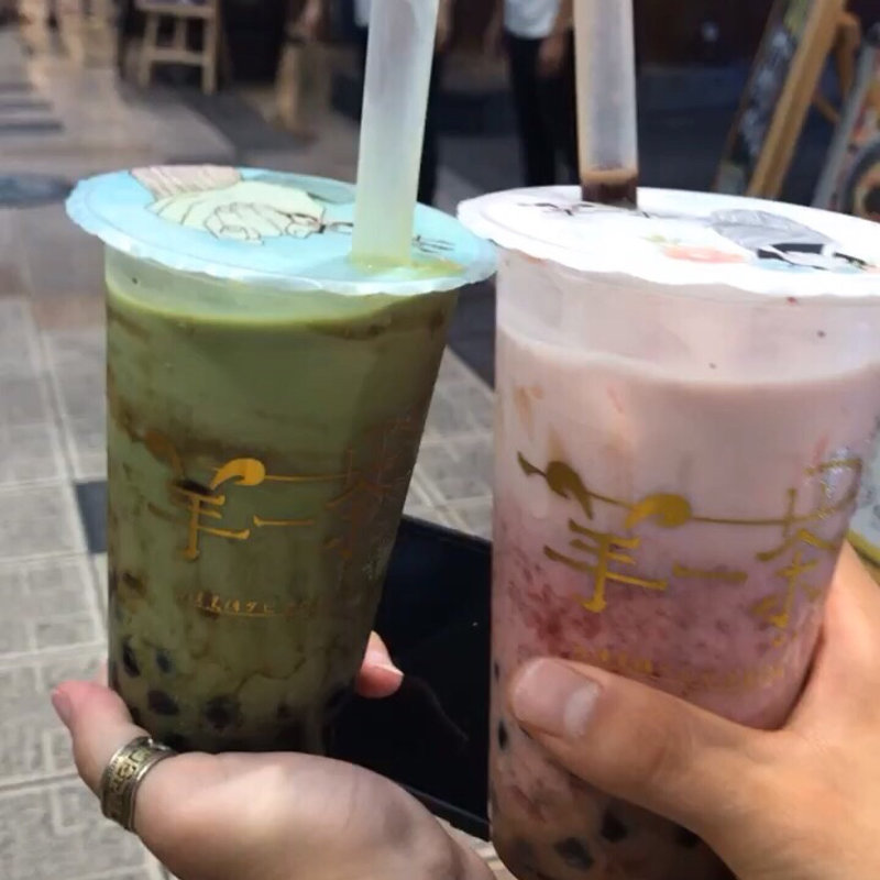 抹茶黒糖タピオカ(羊一茶梅田タピオカ・よういっちゃ・梅田本店)