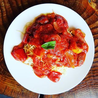 冷製カポナータソースのスパゲティ(ラ・タベルナ )