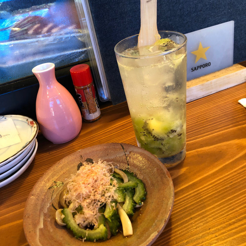 ゴーヤのお浸しとキウイのチュー杯(仮)ニュー・ダイトン)