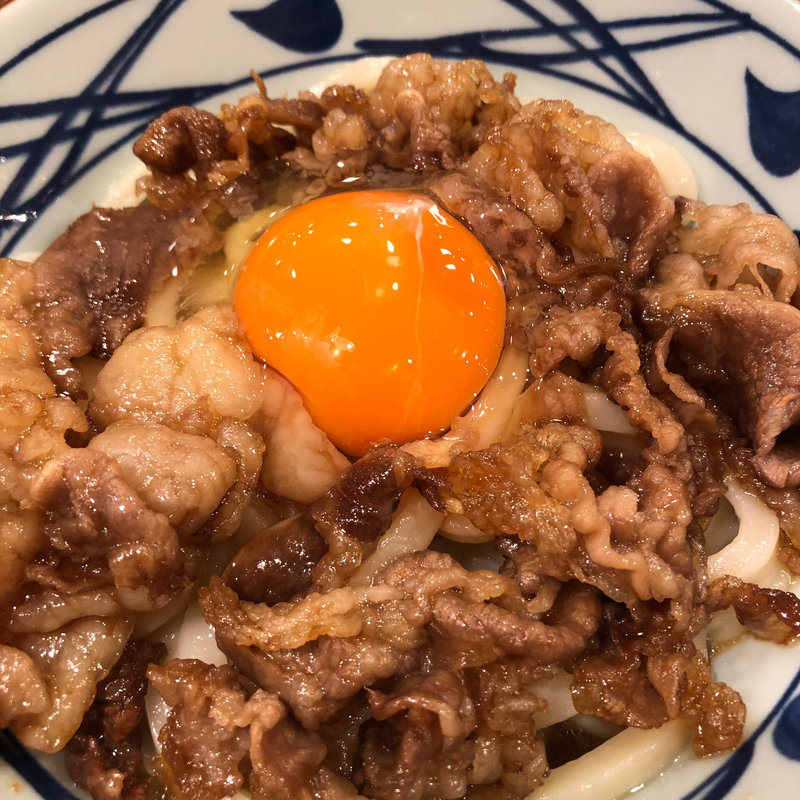 牛すき釜玉うどん(丸亀製麺 米沢店)