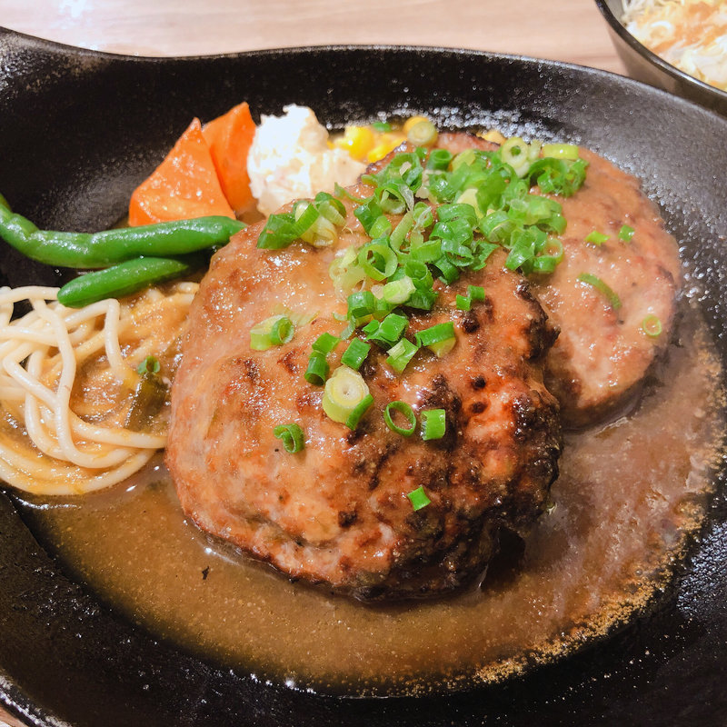 肉汁ハンバーグセット ダブル(150g×2)(ステーキとホルモン佐藤)