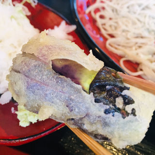 小茄子の天ぷら(手打蕎麦　ばんしゃ )