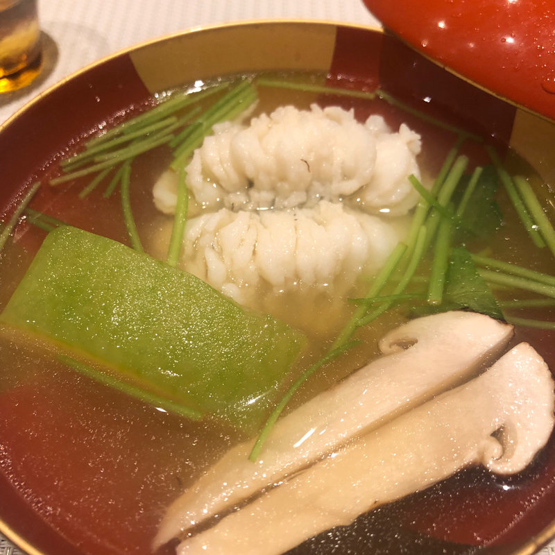 鱧と松茸のお吸い物(料理屋 乃だ)
