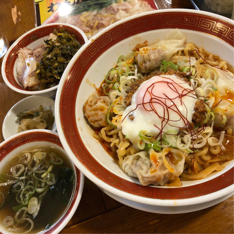 汁無し坦々麺セット(広州市場 新宿東口店 )